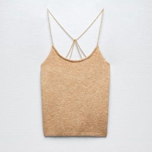 NWT Zara Knit Chain Strap Top